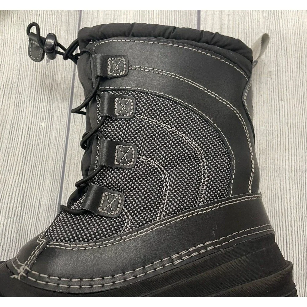 Black The North Face Aspenglow Boy Girl Winter Snow Boots, Size Youth 4